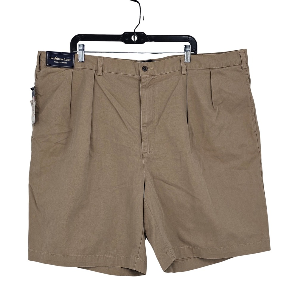 Polo Ralph Lauren Tyler Pleated Chino Shorts 48B Khaki Preppy Deadstock NWT